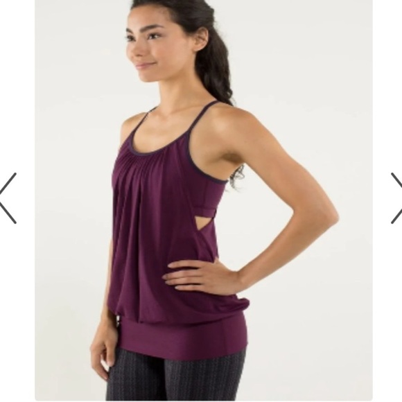 lululemon athletica Tops - Lululemon No Limits Built In Bra Tank Top Open Sides Top Maroon Plum Sz S